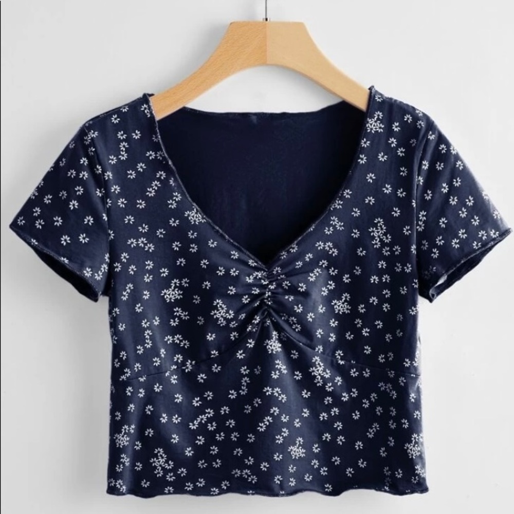 ROMWE girl’s short sleeve crop top